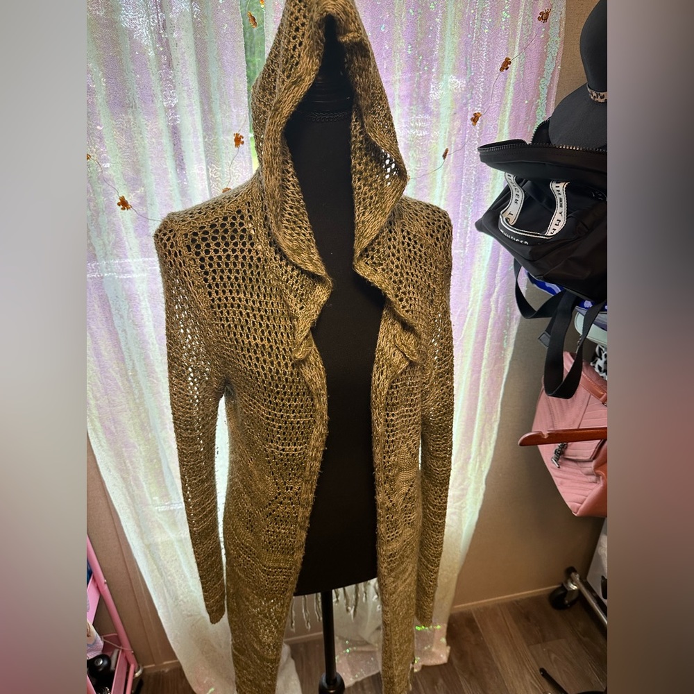 Boho knit hoodie long sleeve cardigan kimono cover up